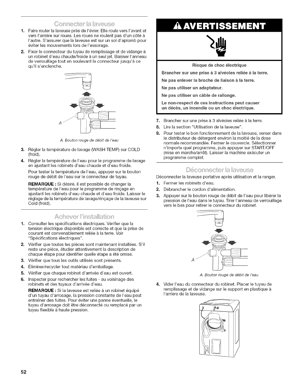 A avertissement | Kenmore 110.4472 User Manual | Page 52 / 60