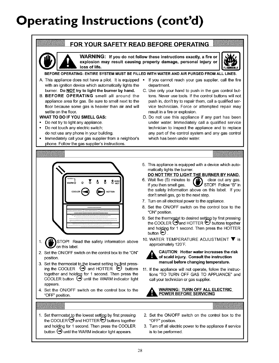 Operating instructions (cont’d) | Kenmore THE ECONOMIZER 153.33298 User Manual | Page 28 / 44