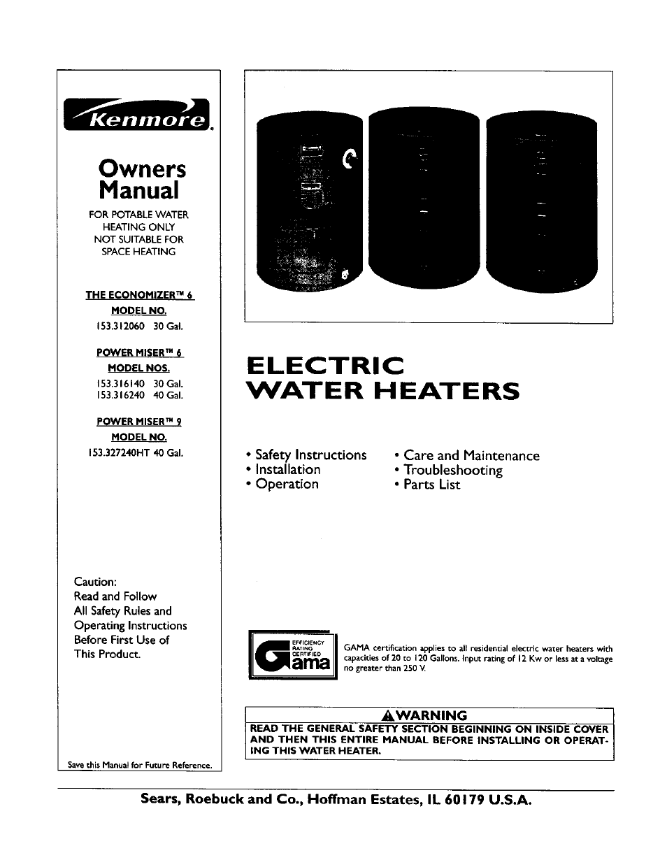 Kenmore 153.31614 User Manual | 32 pages