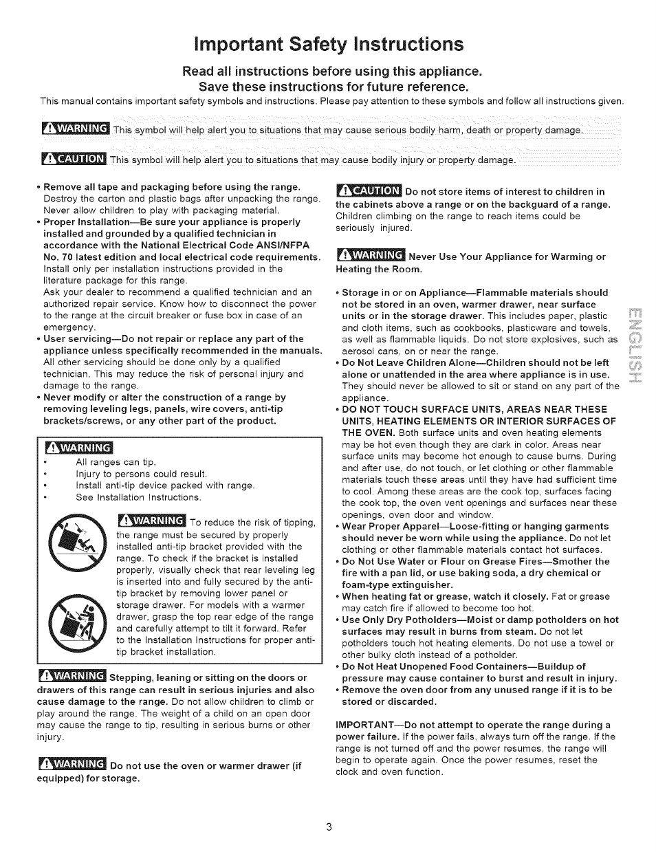 Important safety instructions, Save these instructions for future reference | Kenmore 9504 User Manual | Page 3 / 18