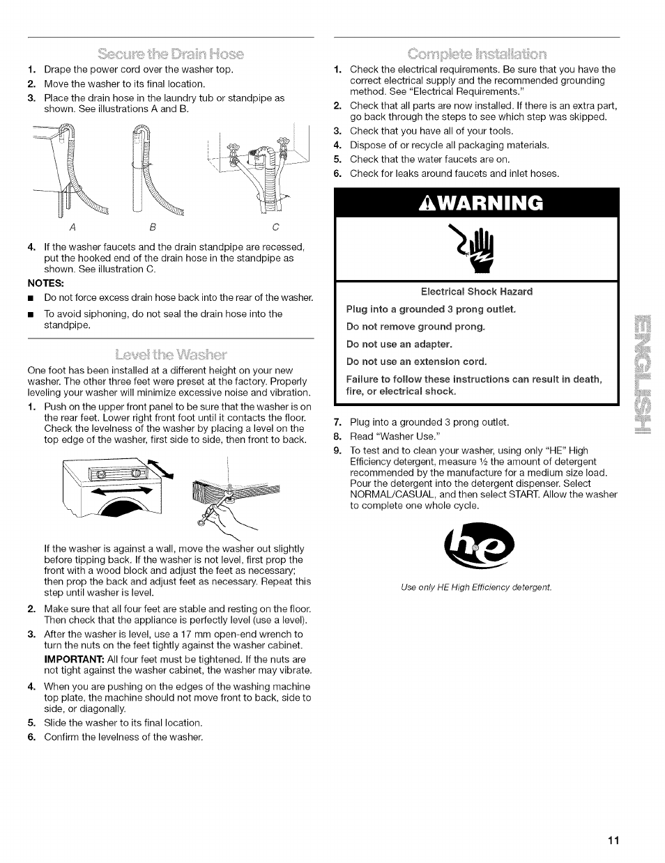 Notes, Awarning | Kenmore 110.4646 User Manual | Page 11 / 80