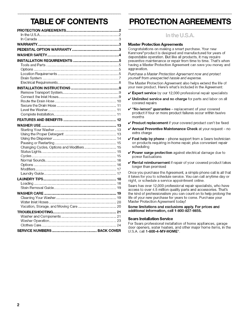 Kenmore 110.4646 User Manual | Page 2 / 80