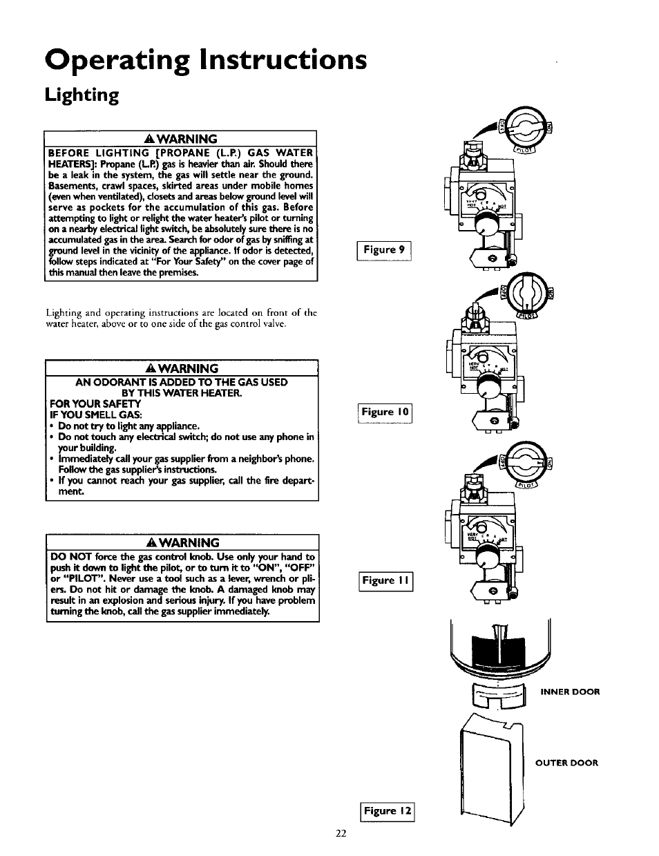 Operating instructions, Lighting, Awarning | Lighting -23 | Kenmore POWER MISER 153.335816 User Manual | Page 22 / 40