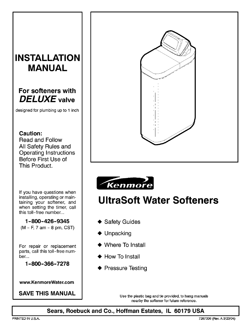 Kenmore Water System User Manual | 20 pages