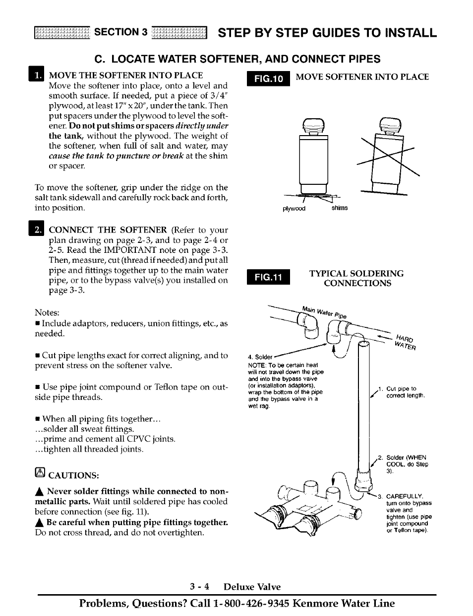 C. locate water softener, and connect pipes, Step by step guides to install, 4 deluxe valve | Kenmore Water System User Manual | Page 15 / 20