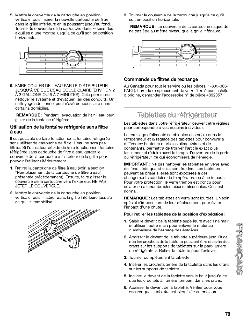 Commande de filtres de rechange | Kenmore 2200128 User Manual | Page 79 / 96