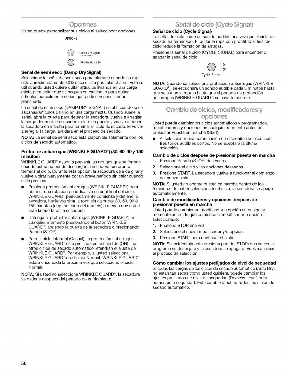 Kenmore ELITE OASIS 110.6703 User Manual | Page 50 / 56