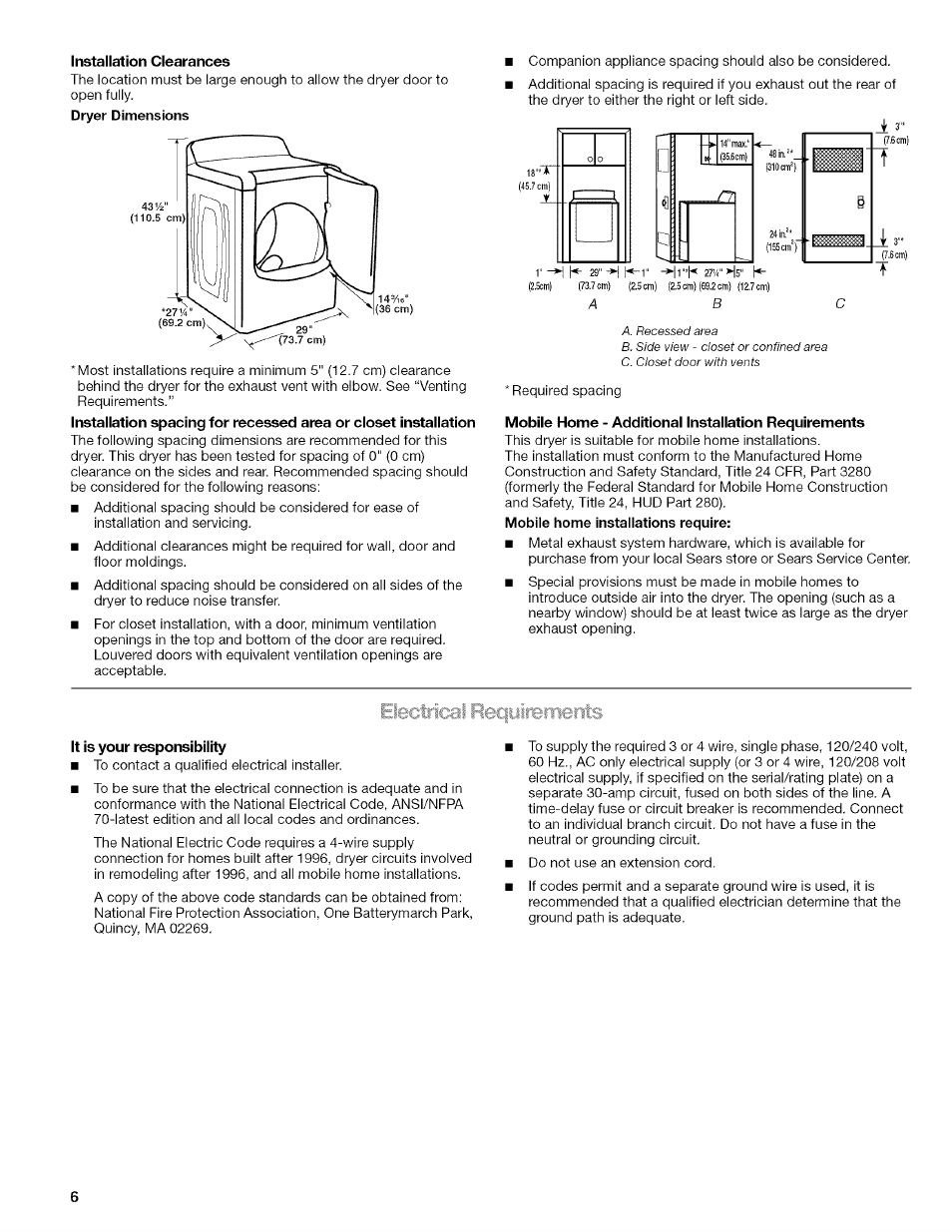 Kenmore ELITE OASIS 110.6703 User Manual | Page 6 / 56