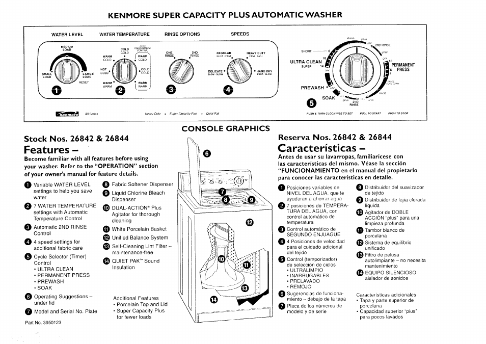 Kenmore 3950123 User Manual | 1 page