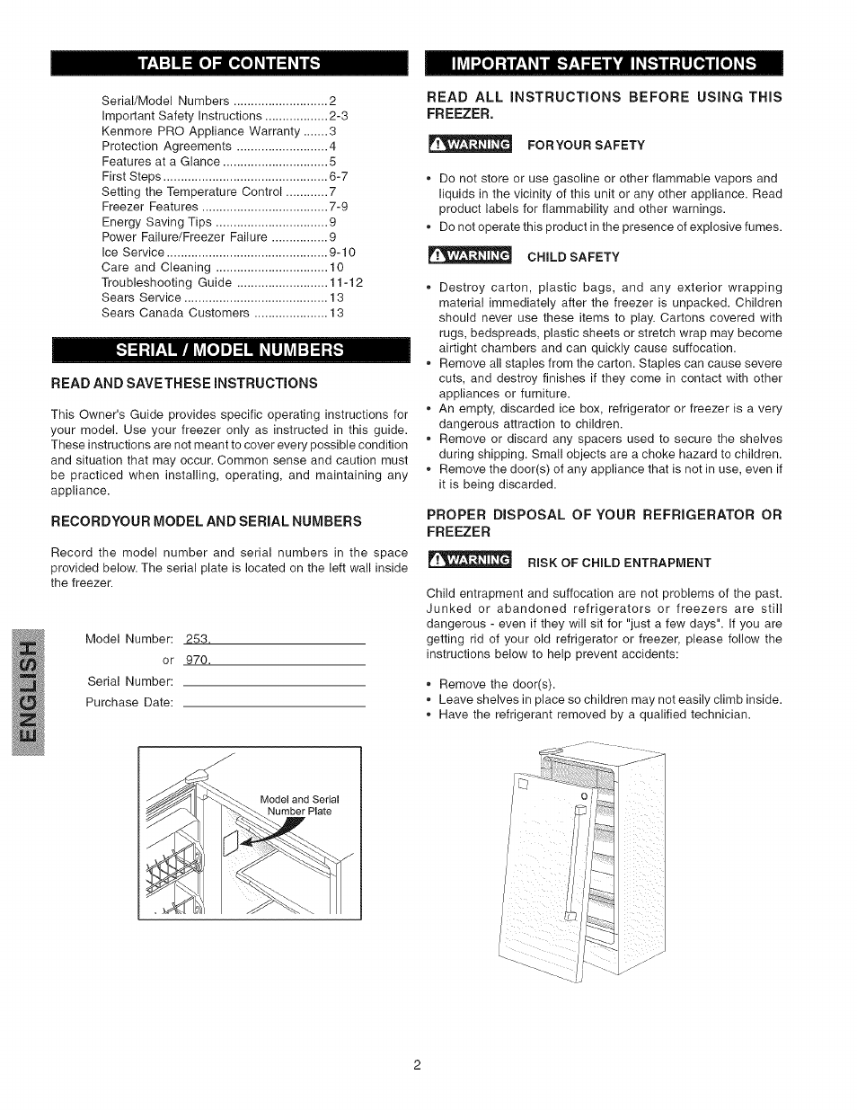 Kenmore 25344133802 User Manual | Page 2 / 13