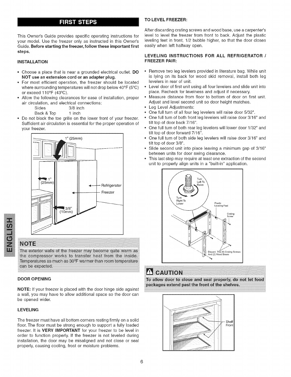 First steps, First steps -7 | Kenmore 25344133802 User Manual | Page 6 / 13