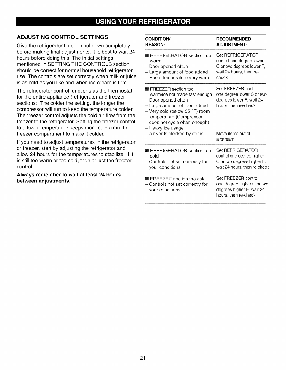 Using your refrigerator | Kenmore ELITE 795.7105 User Manual | Page 21 / 46