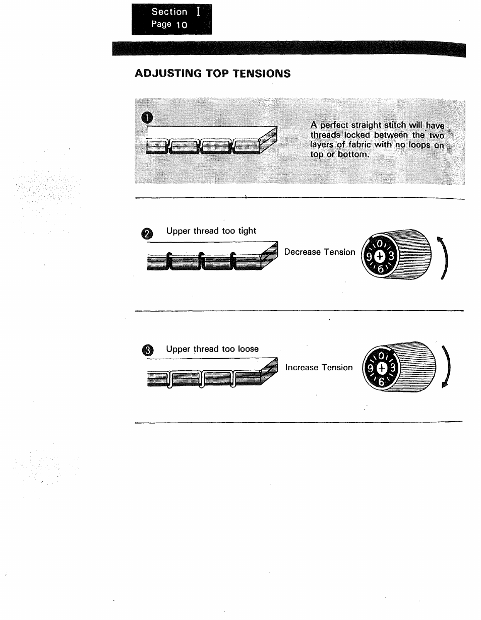 Adjusting top tensions | Kenmore 1250 User Manual | Page 11 / 47