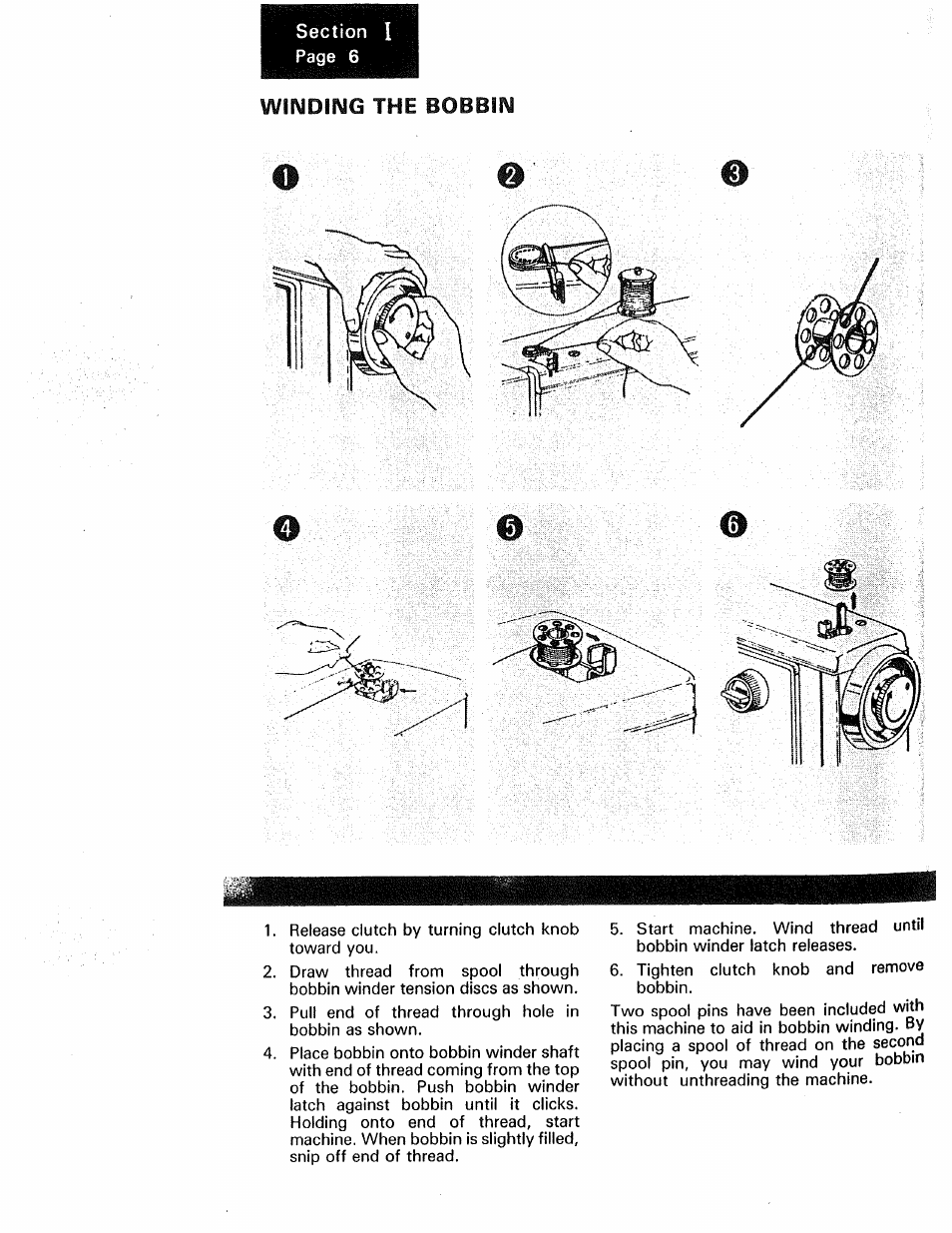 Winding the bobbin | Kenmore 1250 User Manual | Page 7 / 47