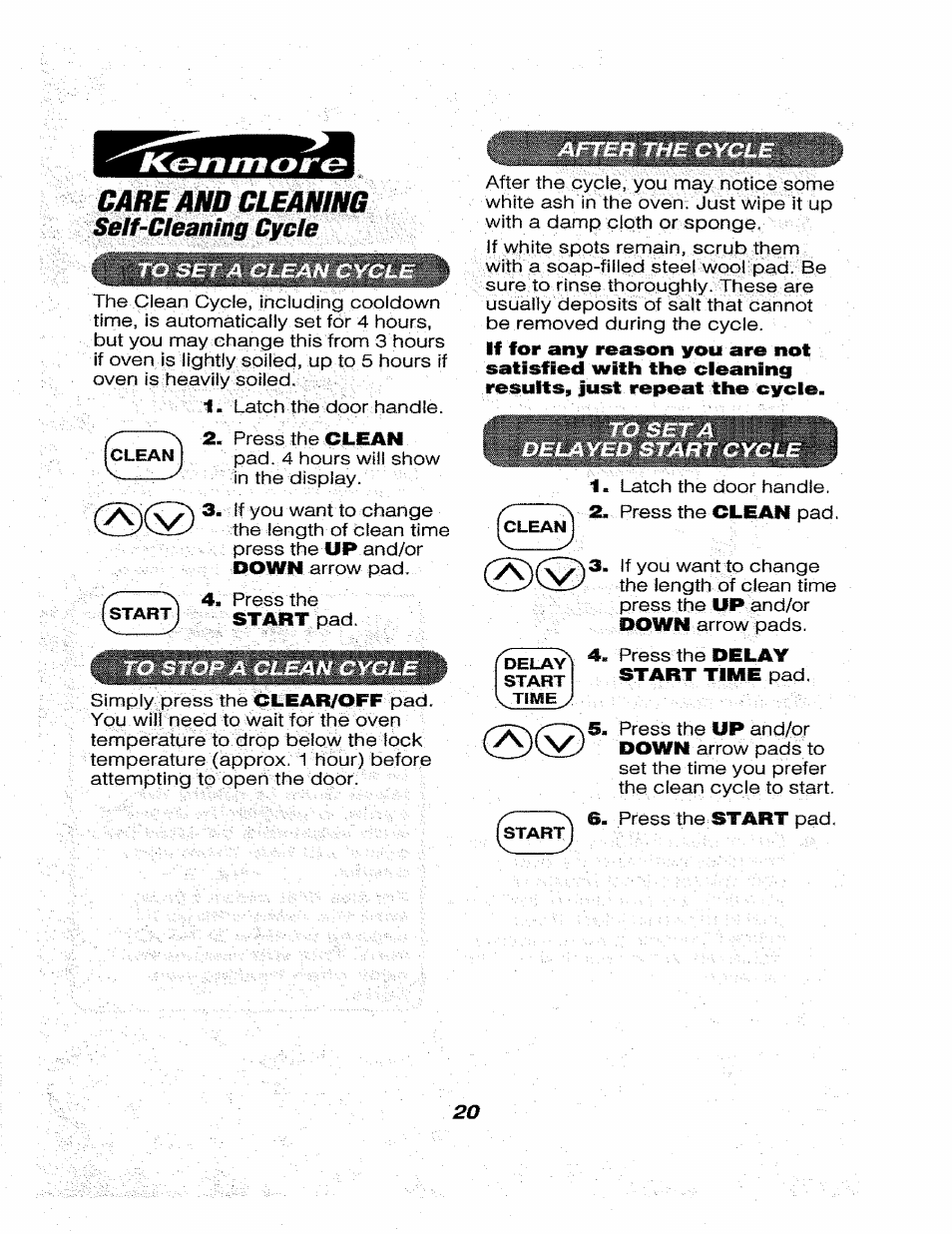 Care and gleaming | Kenmore 911.46565 User Manual | Page 20 / 30