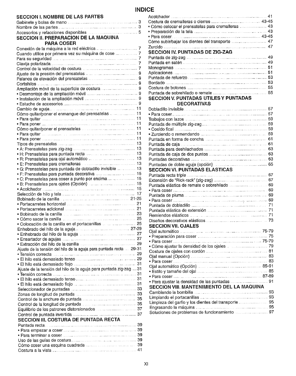 Indice | Kenmore 385.162213 User Manual | Page 12 / 111