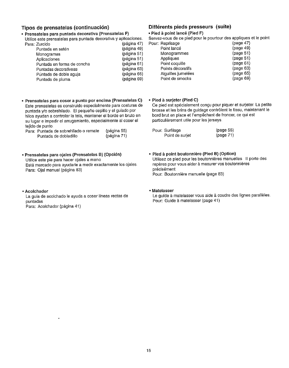 Tipos de prénsatelas {continuación | Kenmore 385.162213 User Manual | Page 27 / 111