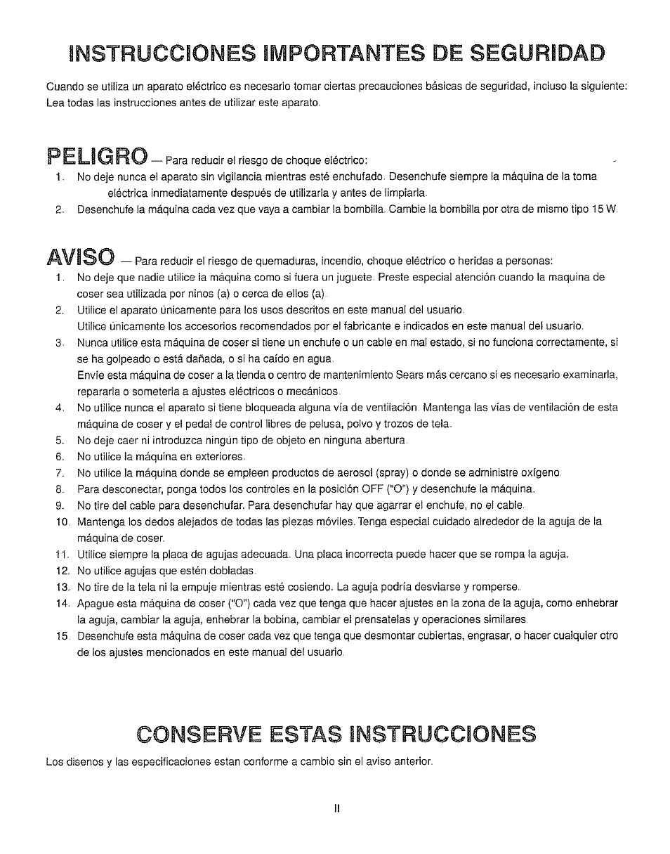 Peligro, Conserve estas instrucciones, Instrucciones importantes de seguridad | Aviso | Kenmore 385.162213 User Manual | Page 3 / 111