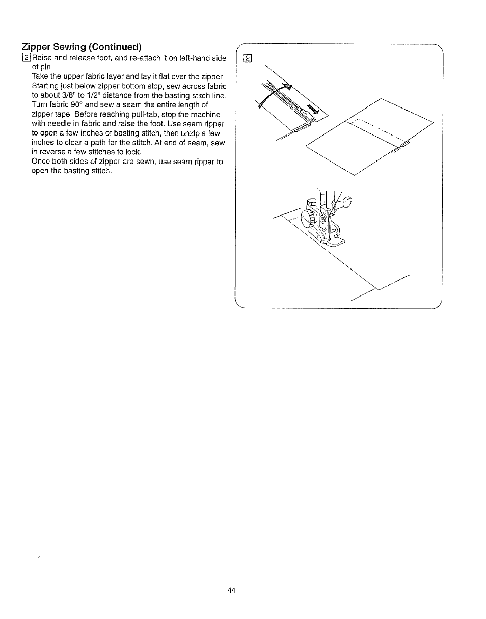 Zipper sewing (continued) | Kenmore 385.162213 User Manual | Page 56 / 111