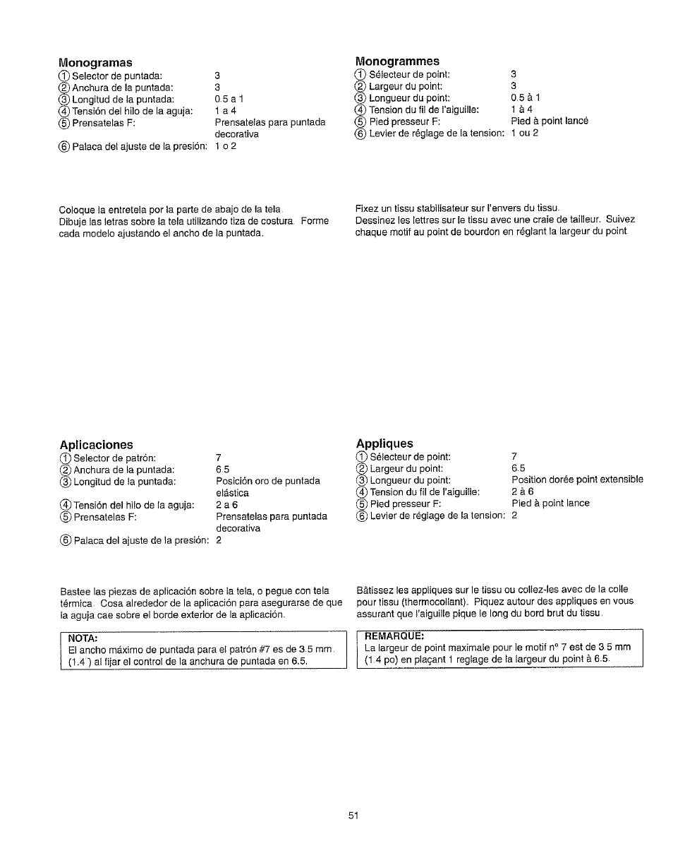 Monogramas, Monogrammes, Aplicaciones | Appliques | Kenmore 385.162213 User Manual | Page 63 / 111