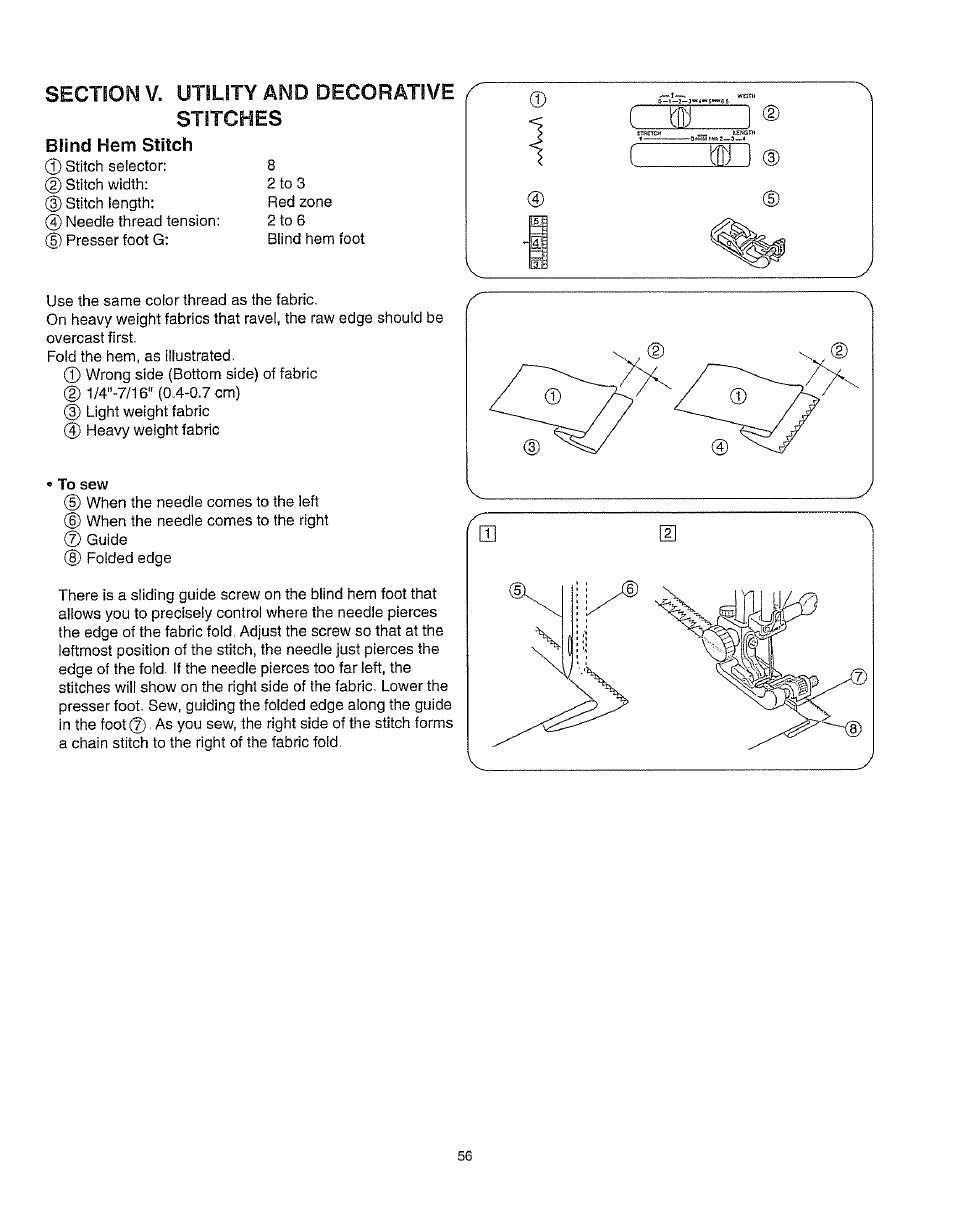 Blind hem stitch | Kenmore 385.162213 User Manual | Page 68 / 111