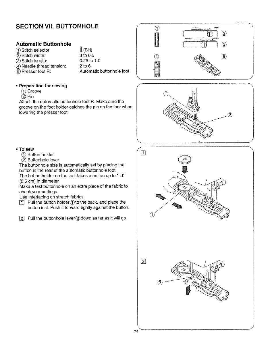 Automatic buttonhole, Automatic buttonhole -78 | Kenmore 385.162213 User Manual | Page 86 / 111