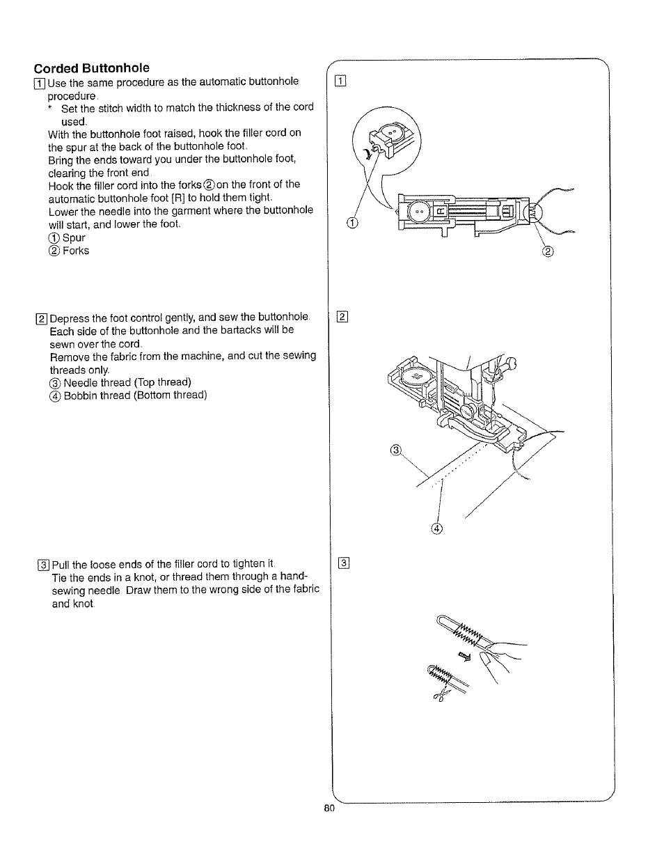 Corded buttonhole | Kenmore 385.162213 User Manual | Page 92 / 111