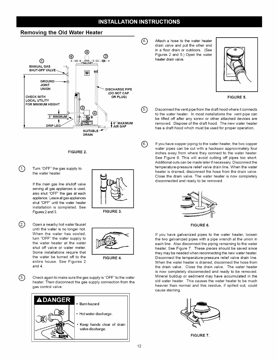 Removing the old water heater | Kenmore ELITE 153.33264 User Manual | Page 12 / 44