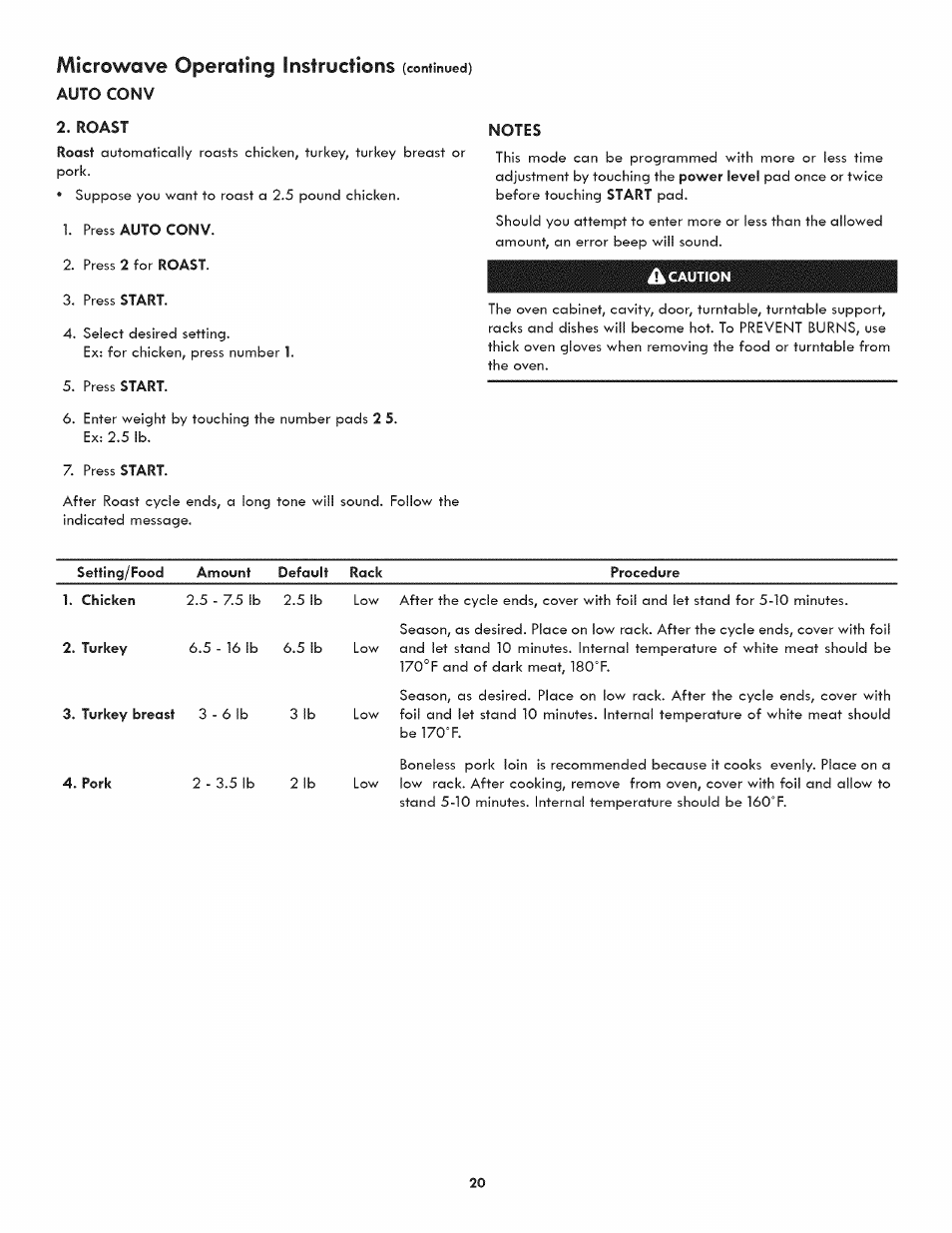 Microwove operating instructions | Kenmore ELITE 790.488 User Manual | Page 20 / 46