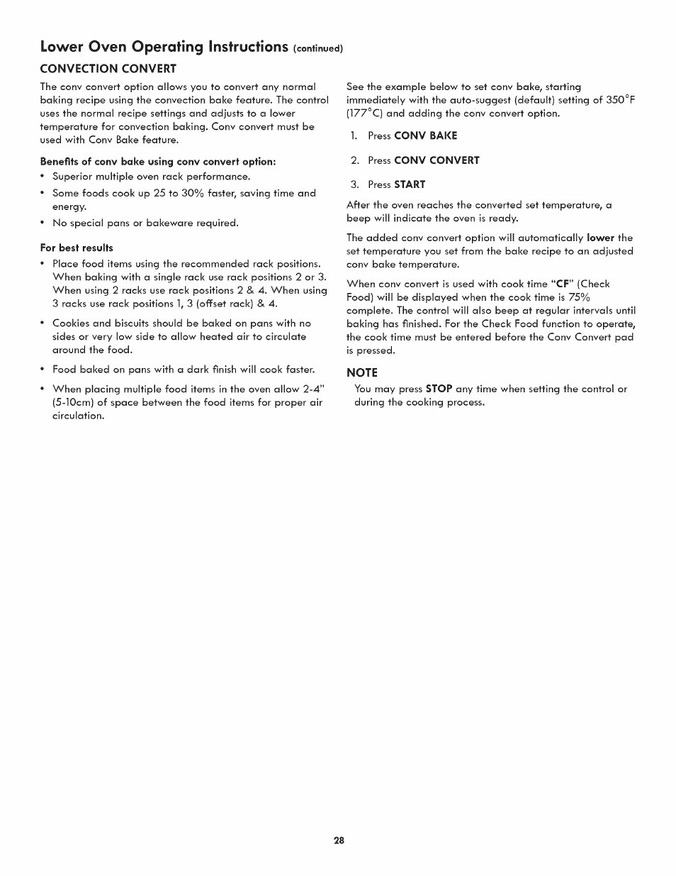 Lower oven operating instructions | Kenmore ELITE 790.488 User Manual | Page 28 / 46