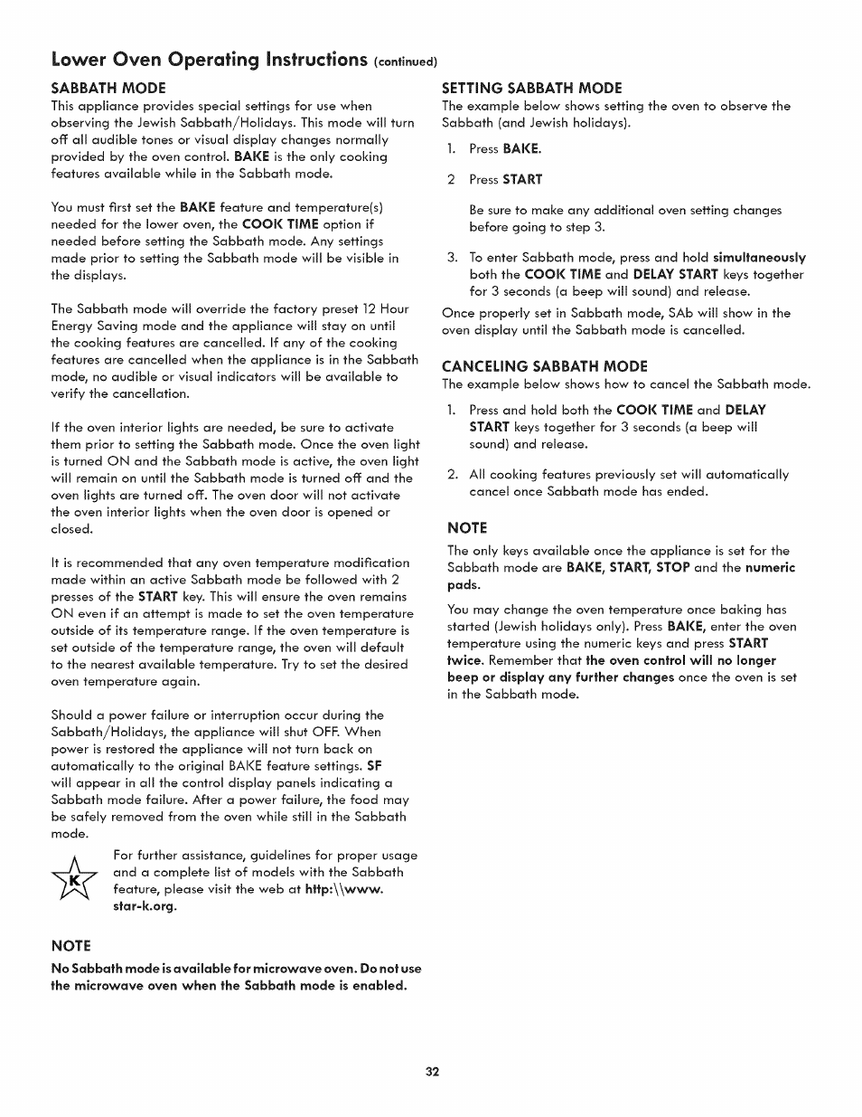Lower oven operating instructions | Kenmore ELITE 790.488 User Manual | Page 32 / 46