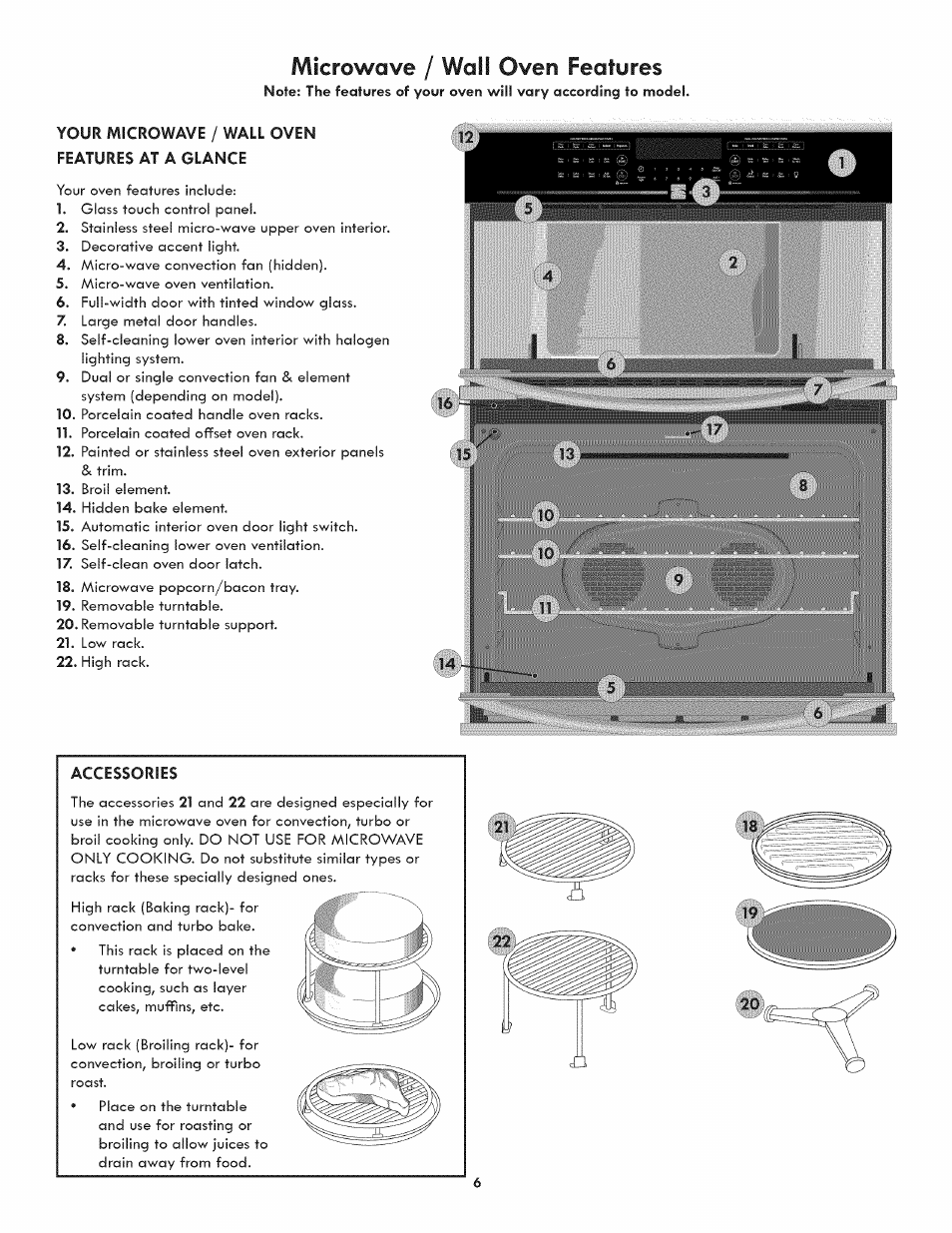 Microwave / wall oven features | Kenmore ELITE 790.488 User Manual | Page 6 / 46