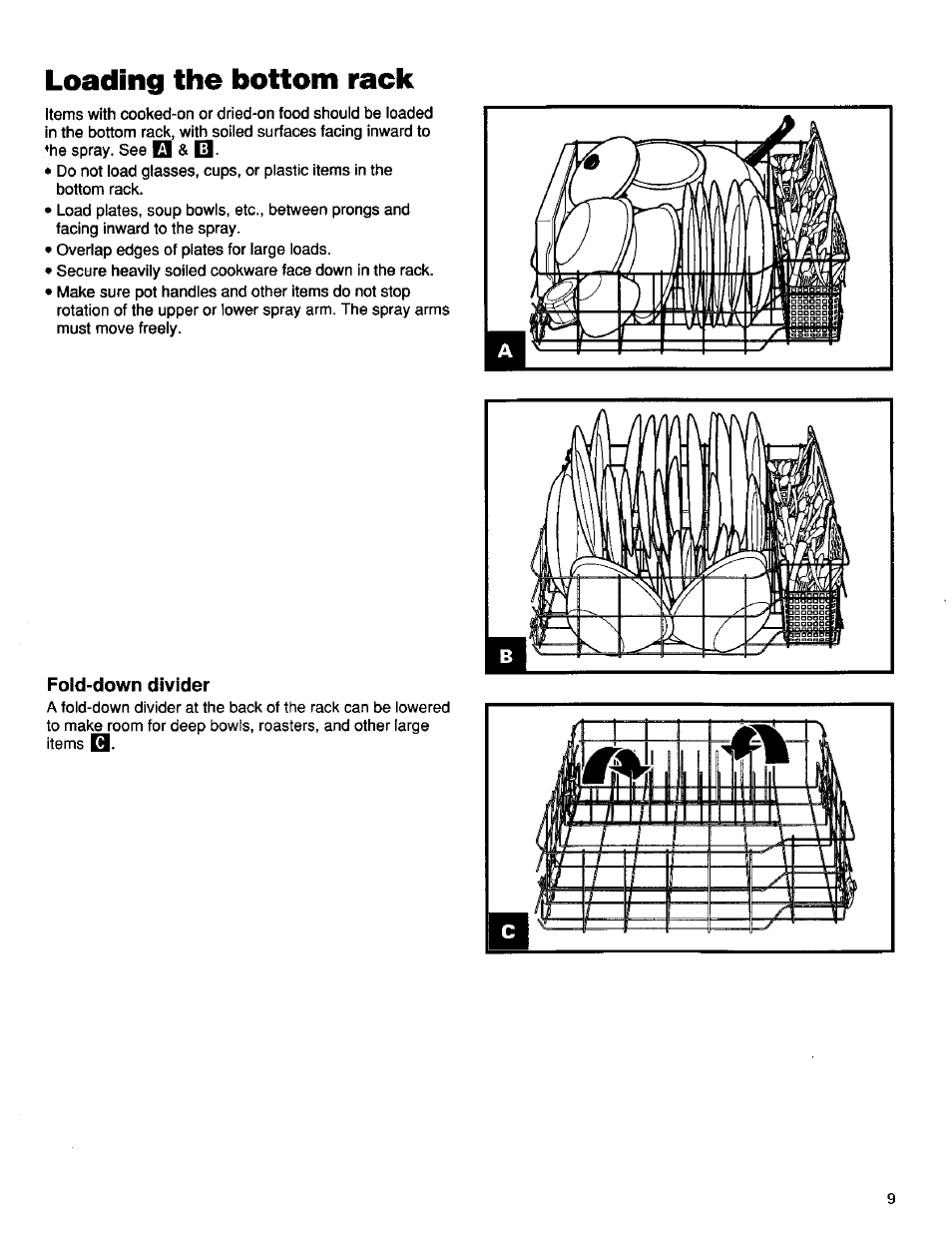 Loading the bottom rack | Kenmore ULTRA WASH 15838 User Manual | Page 10 / 26