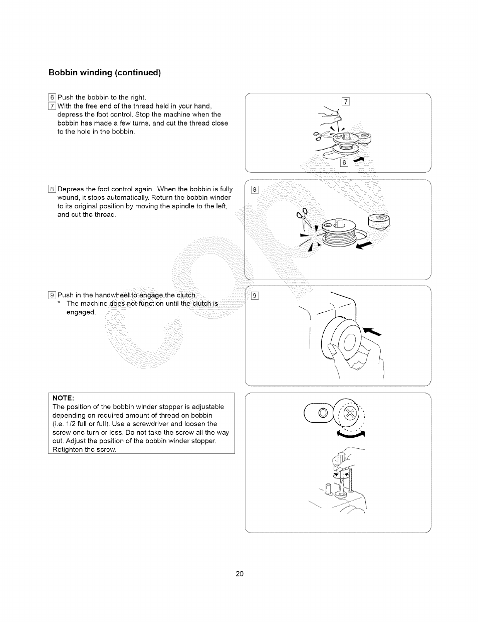 Bobbin winding (continued) | Kenmore 385.15408 User Manual | Page 32 / 65