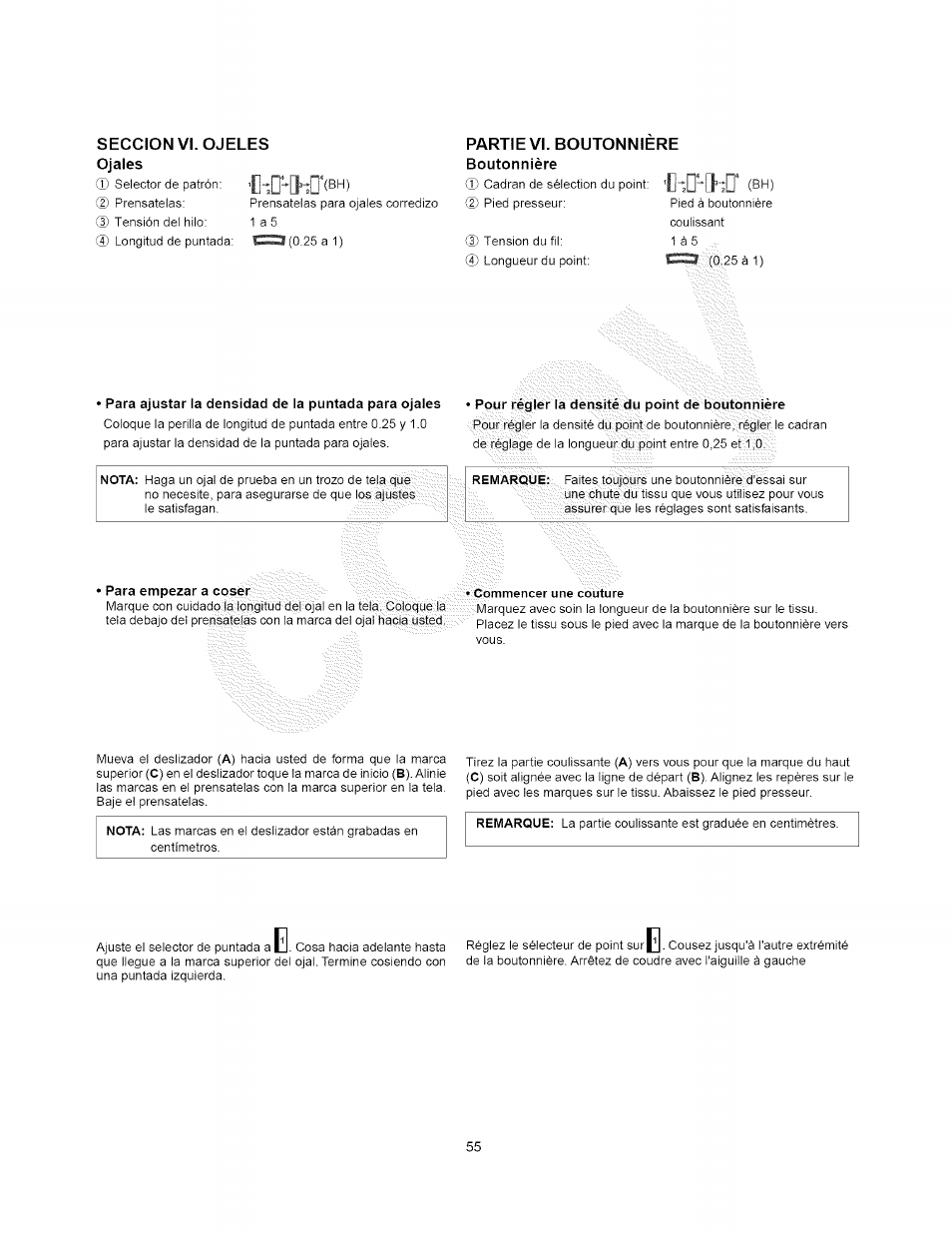 Ojales boutonnière (bh) cd, Ddiï-ïtff(bh) cd | Kenmore 385.15408 User Manual | Page 53 / 65