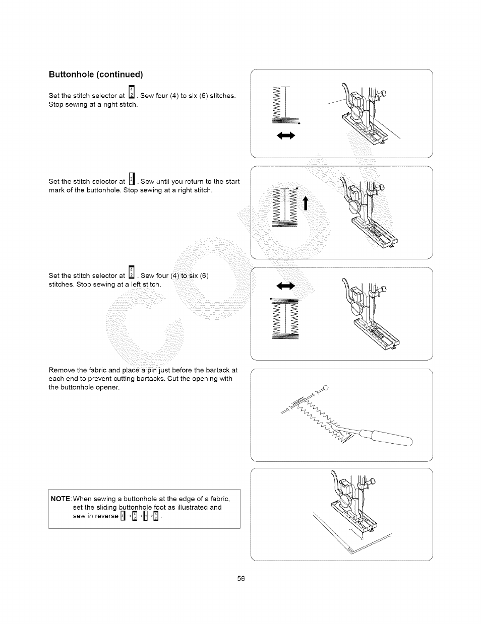 Buttonhole (continued) | Kenmore 385.15408 User Manual | Page 54 / 65