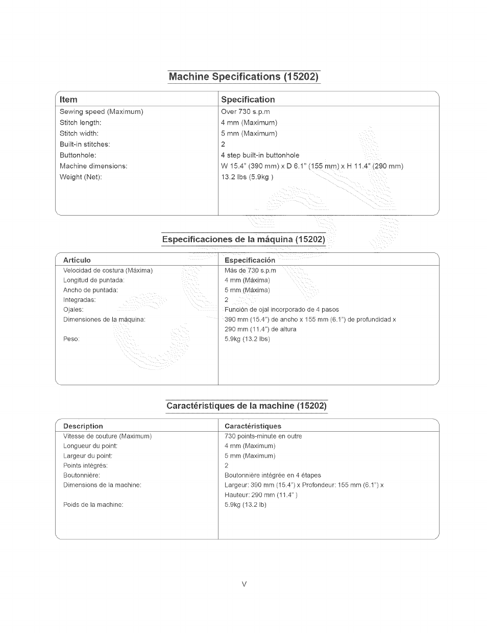 Item specification | Kenmore 385.15408 User Manual | Page 6 / 65