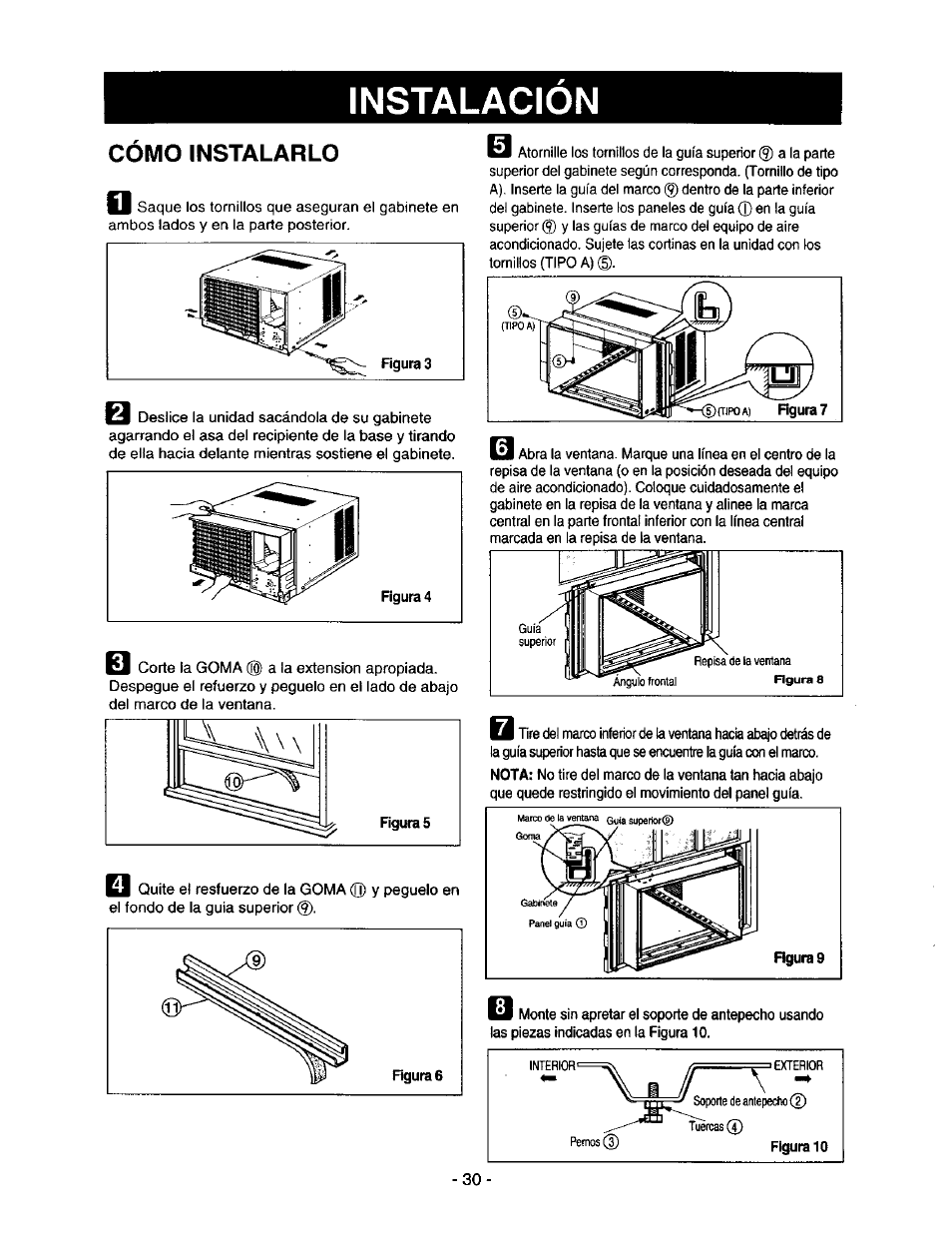 Como instalarlo, Cómo instalarlo, Instalacion | Kenmore 78122 User Manual | Page 30 / 52