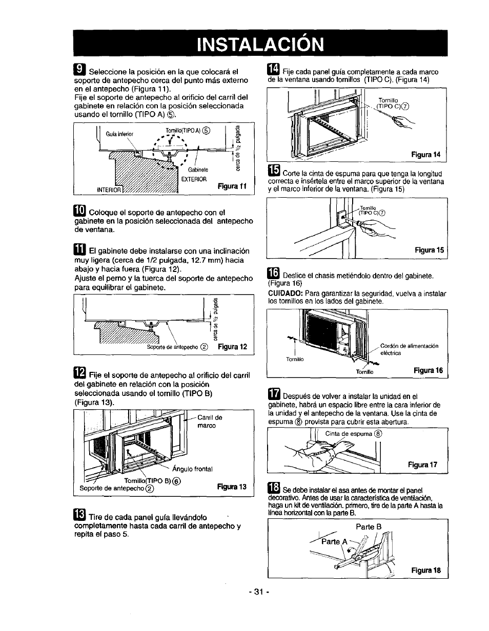Figura 16, Instalacion, I ii | Kenmore 78122 User Manual | Page 31 / 52