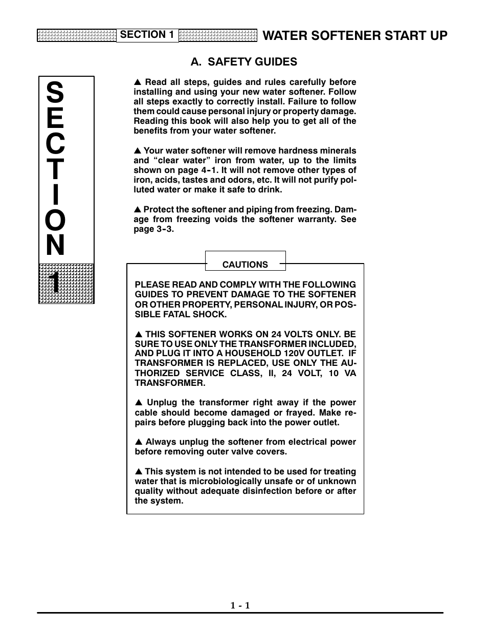 A. safety guides, Safety guides -1 | Kenmore ULTRASOFT 400 625.3884 User Manual | Page 4 / 36