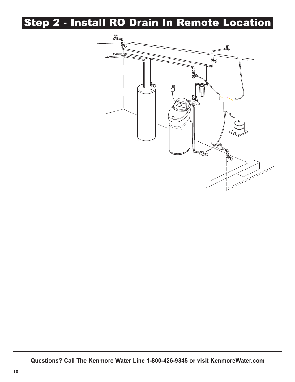 Step 2 - install ro drain in remote location | Kenmore 625.381560 User Manual | Page 10 / 28