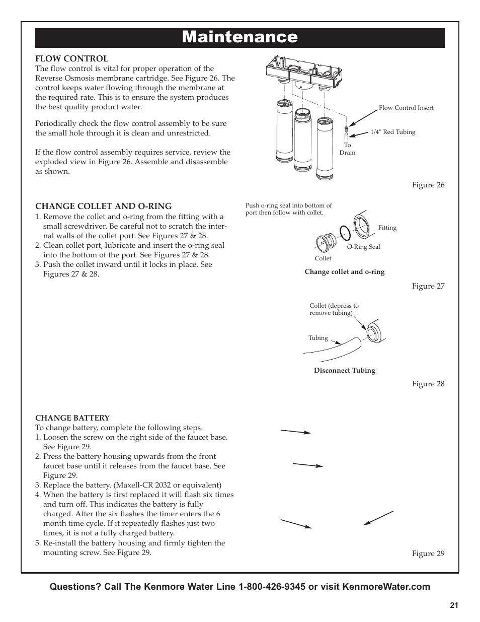 Maintenance | Kenmore 625.381560 User Manual | Page 21 / 28