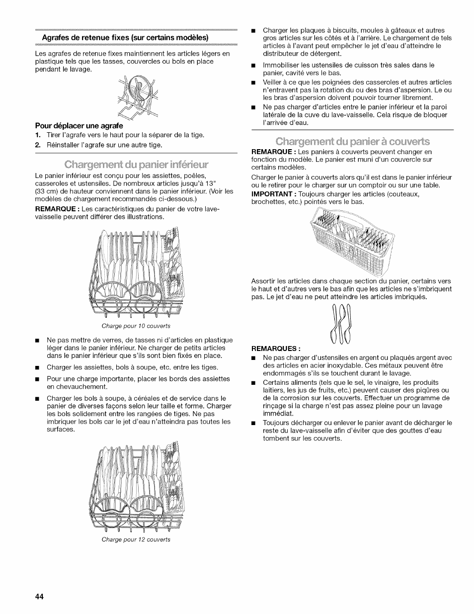 Pour déplacer une agrafe | Kenmore ULTRA WASH 665.77925 User Manual | Page 44 / 56