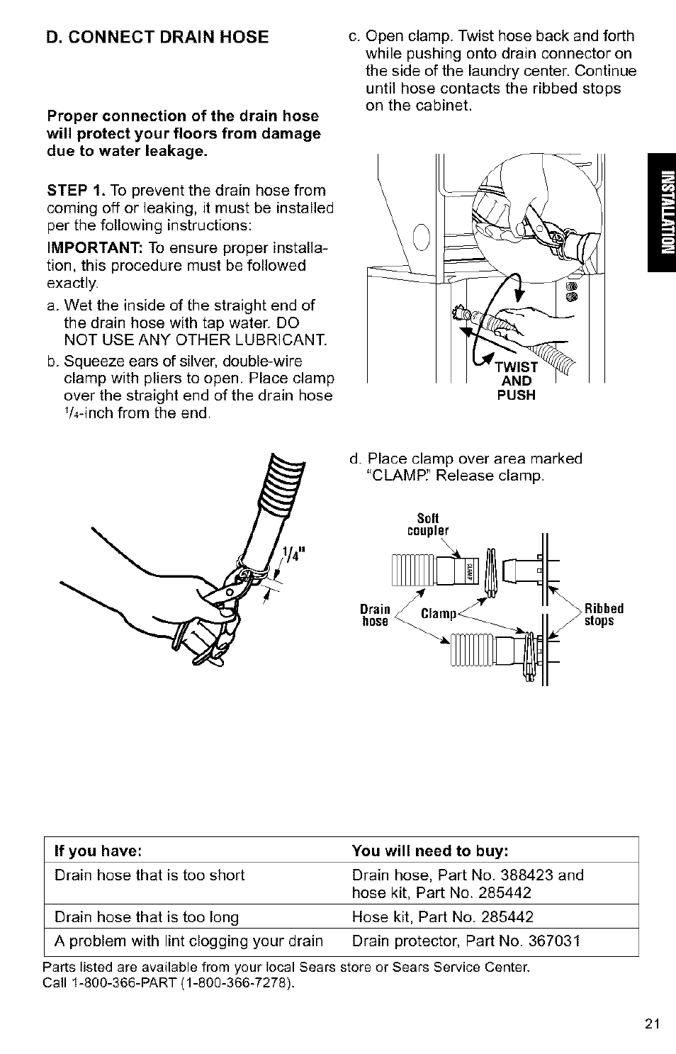 Kenmore 3405594 User Manual | Page 21 / 61