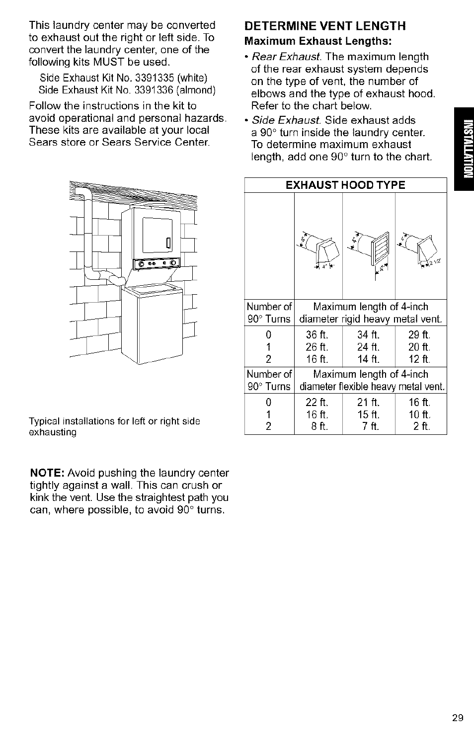 Determine vent length | Kenmore 3405594 User Manual | Page 29 / 61