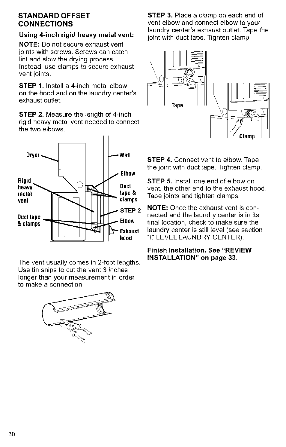 Standard offset connections | Kenmore 3405594 User Manual | Page 30 / 61