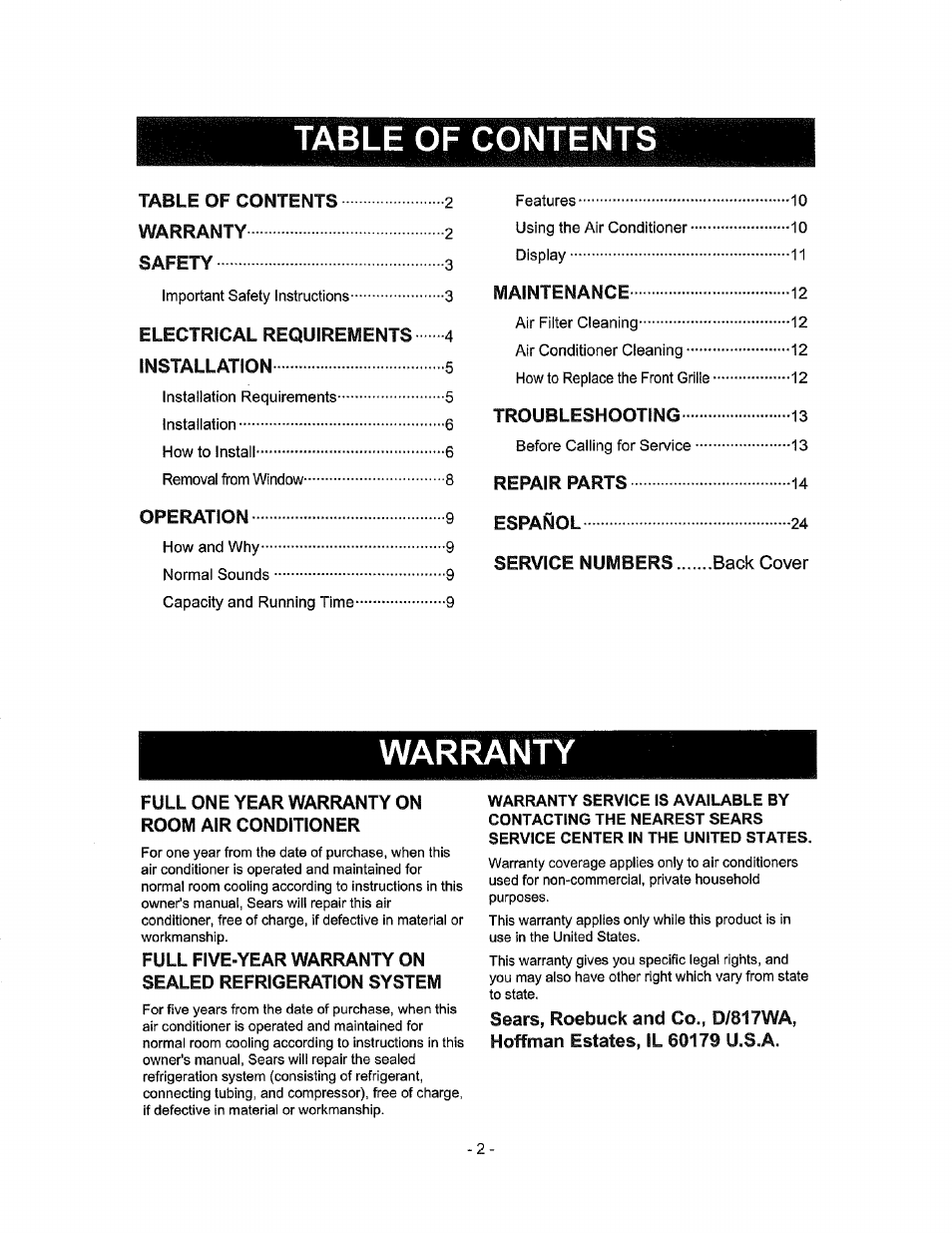 Kenmore 580.72184 User Manual | Page 2 / 23