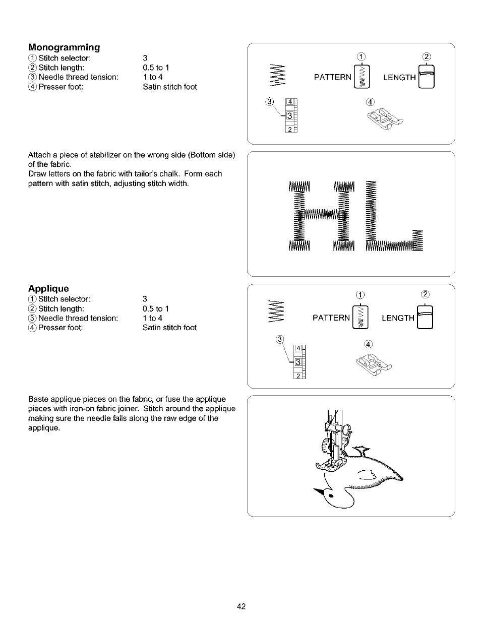 Monogramming, Appiique, Applique | Kenmore 385.16120200 User Manual | Page 50 / 85