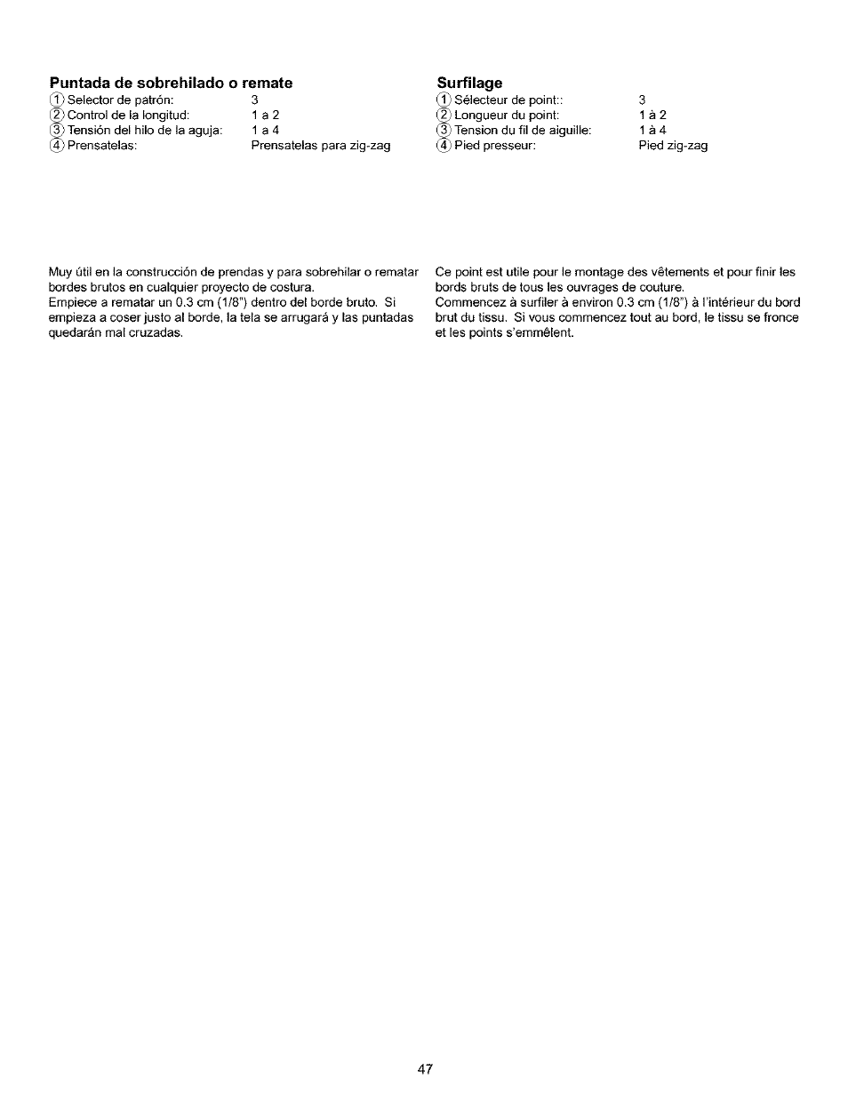 Puntada de sobrehilado o remate | Kenmore 385.16120200 User Manual | Page 55 / 85