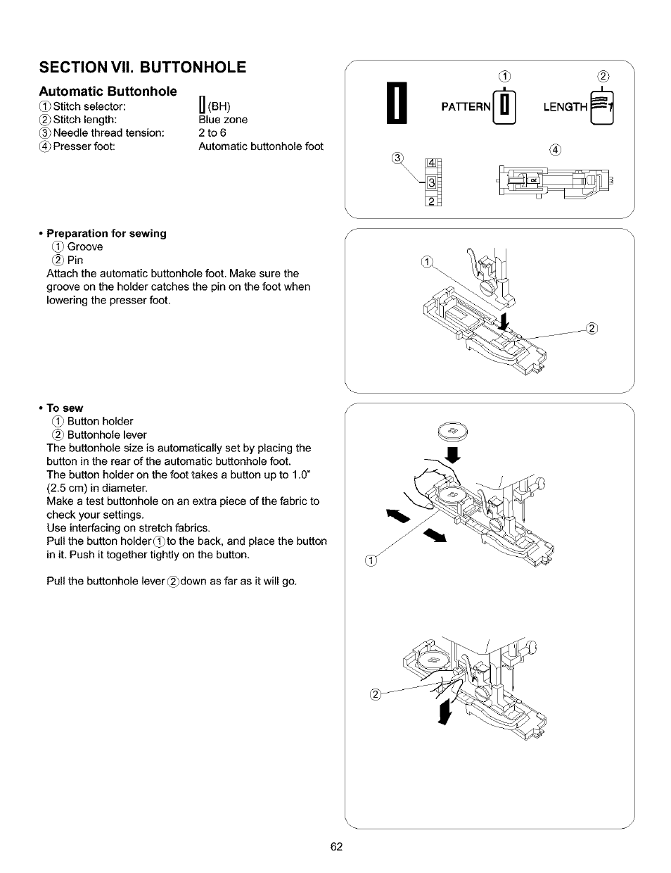 Length, Preparation for sewing, To sew | Kenmore 385.16120200 User Manual | Page 70 / 85